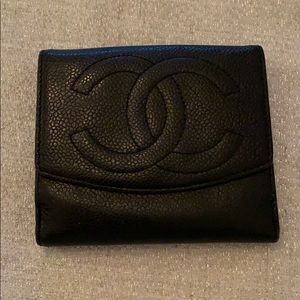 💯Authentic Chanel Black Caviar Wallet